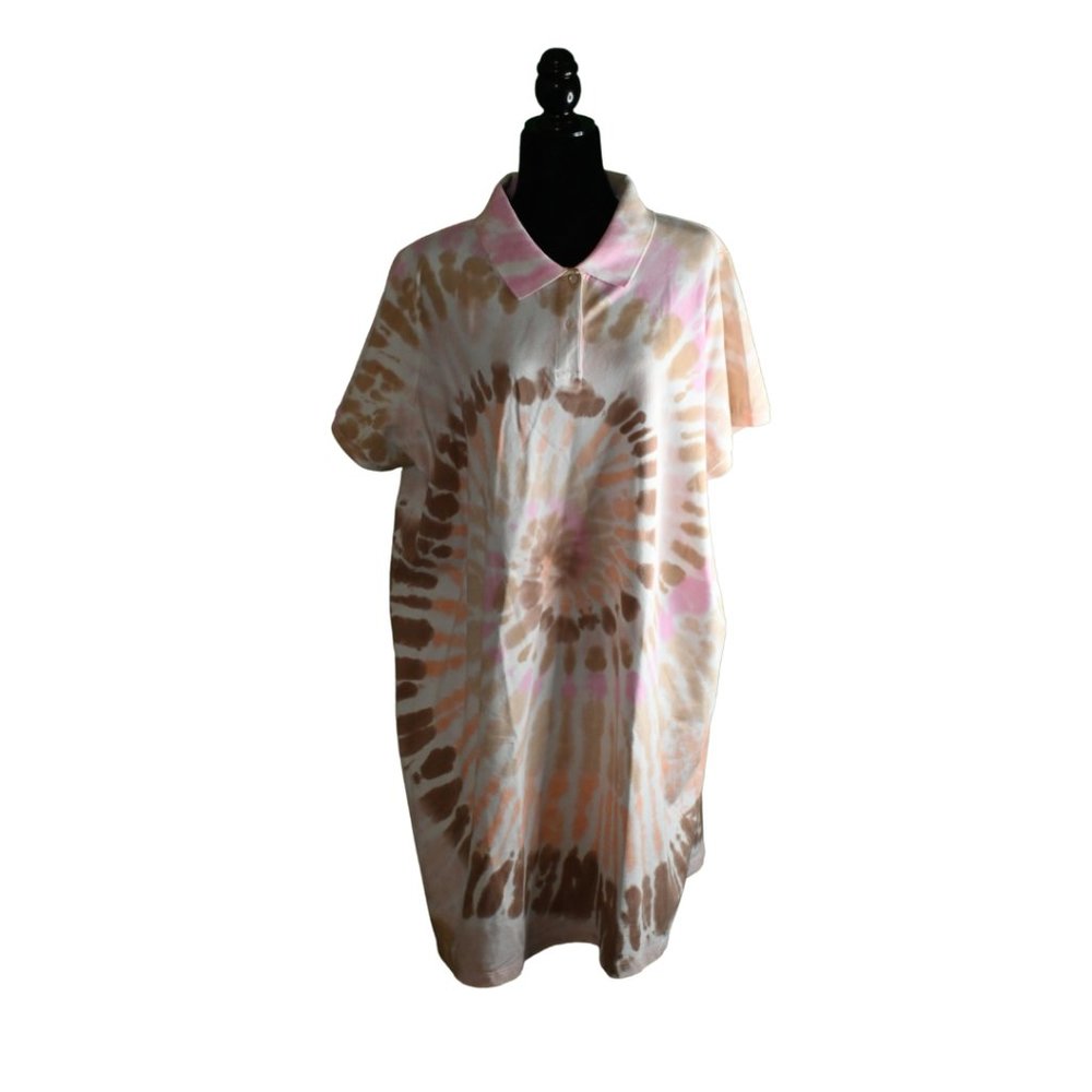 Lands' End Short Sleeve Mesh Cotton Dress - Picture 2 of 5